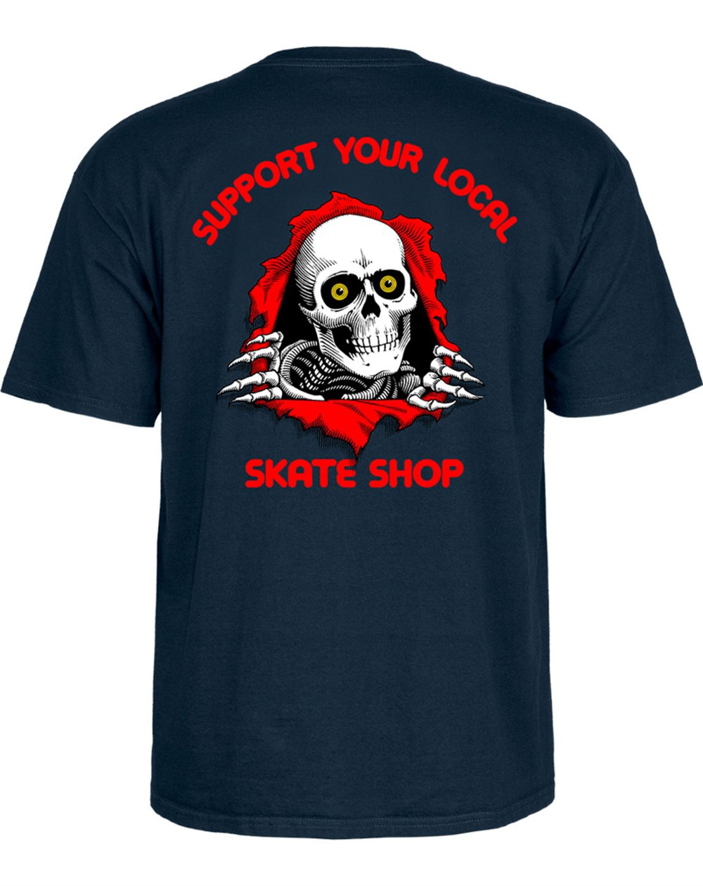 Powell Peralta Herren T-Shirt Support Your Local Skate Shop Navy