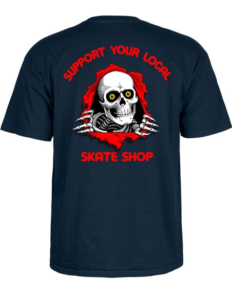 Powell Peralta Support Your Local Skate Shop Camiseta para Hombre Navy