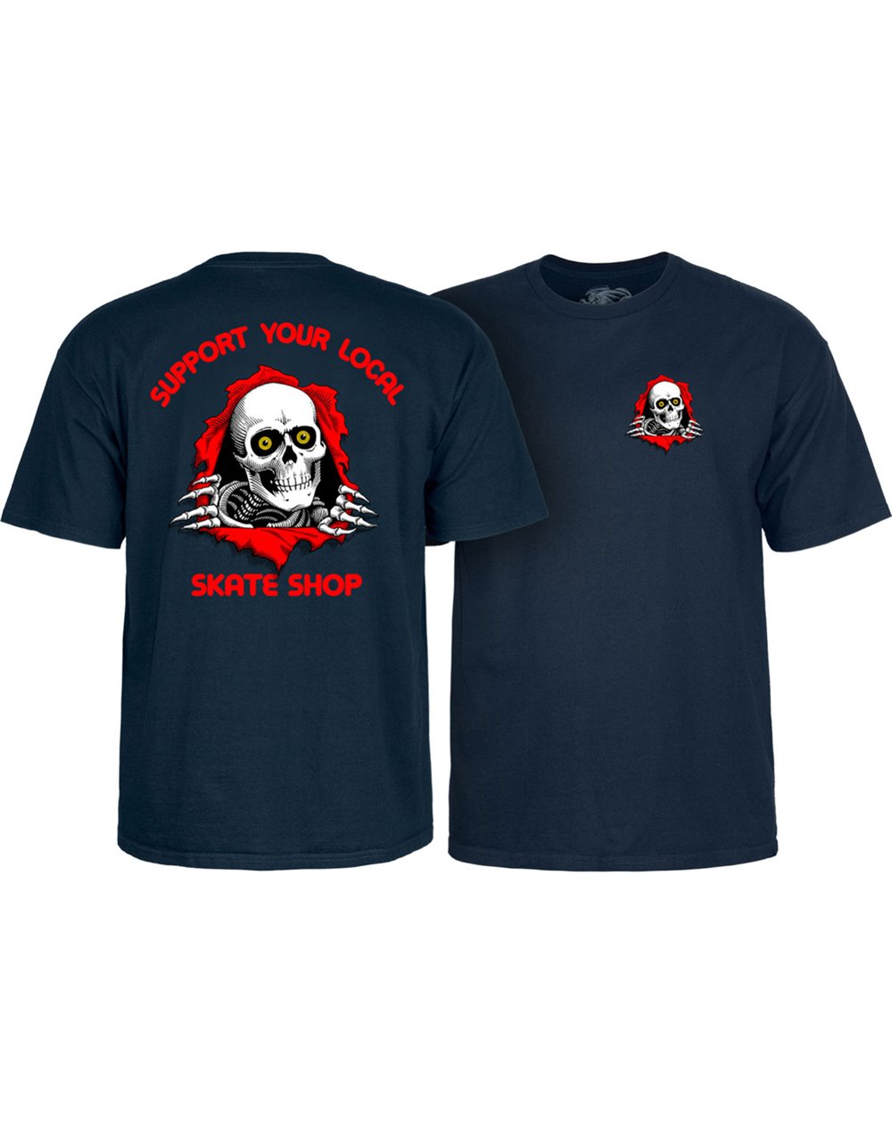 Powell Peralta Support Your Local Skate Shop Camiseta para Homem Navy