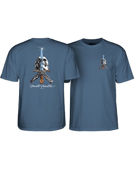 Powell Peralta Skull and Sword T-Shirt Uomo Indigo Blue