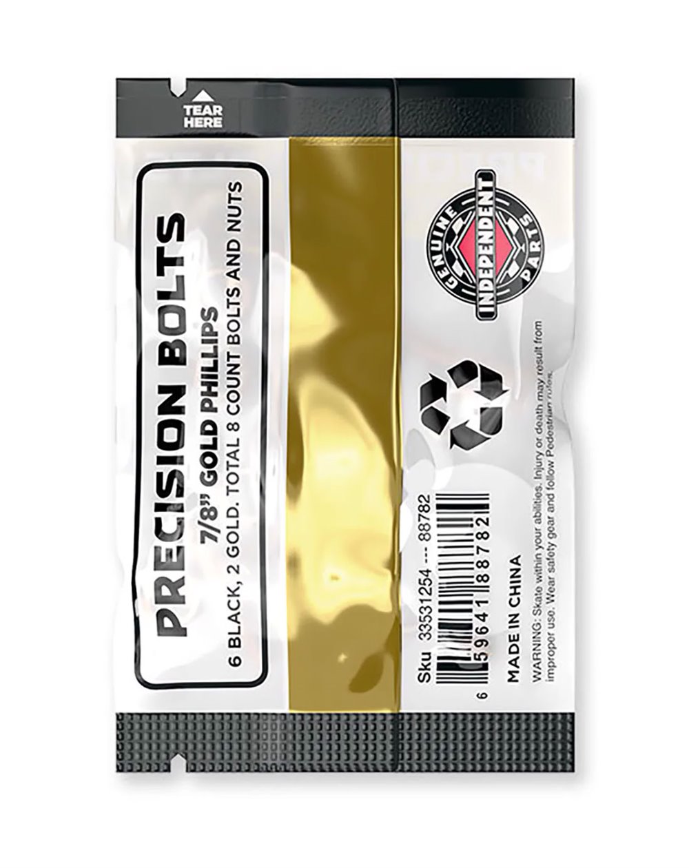 Independent Set Viti e Dadi Skate Genuine Parts 7/8" Phillips Black/Gold