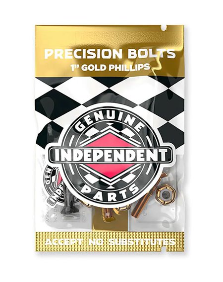 Independent Parafusos de Base Skate Genuine Parts 1" Phillips Black/Gold 2