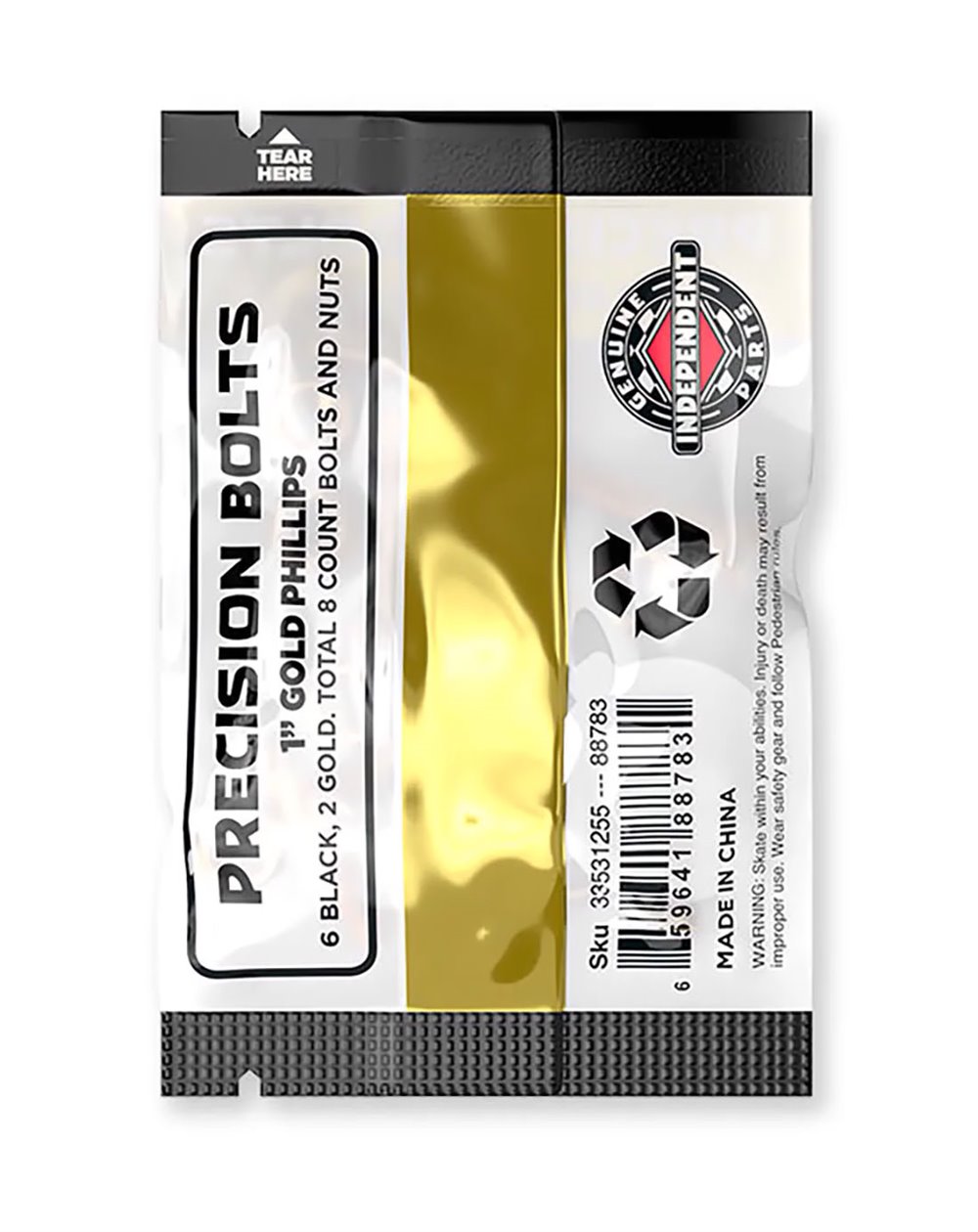 Independent Genuine Parts 1" Phillips Skateboard Hardware Set Black/Gold