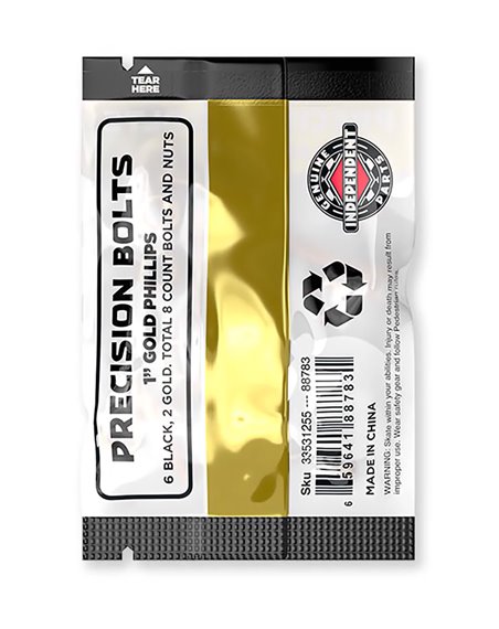 Independent Set Viti e Dadi Skate Genuine Parts 1" Phillips Black/Gold