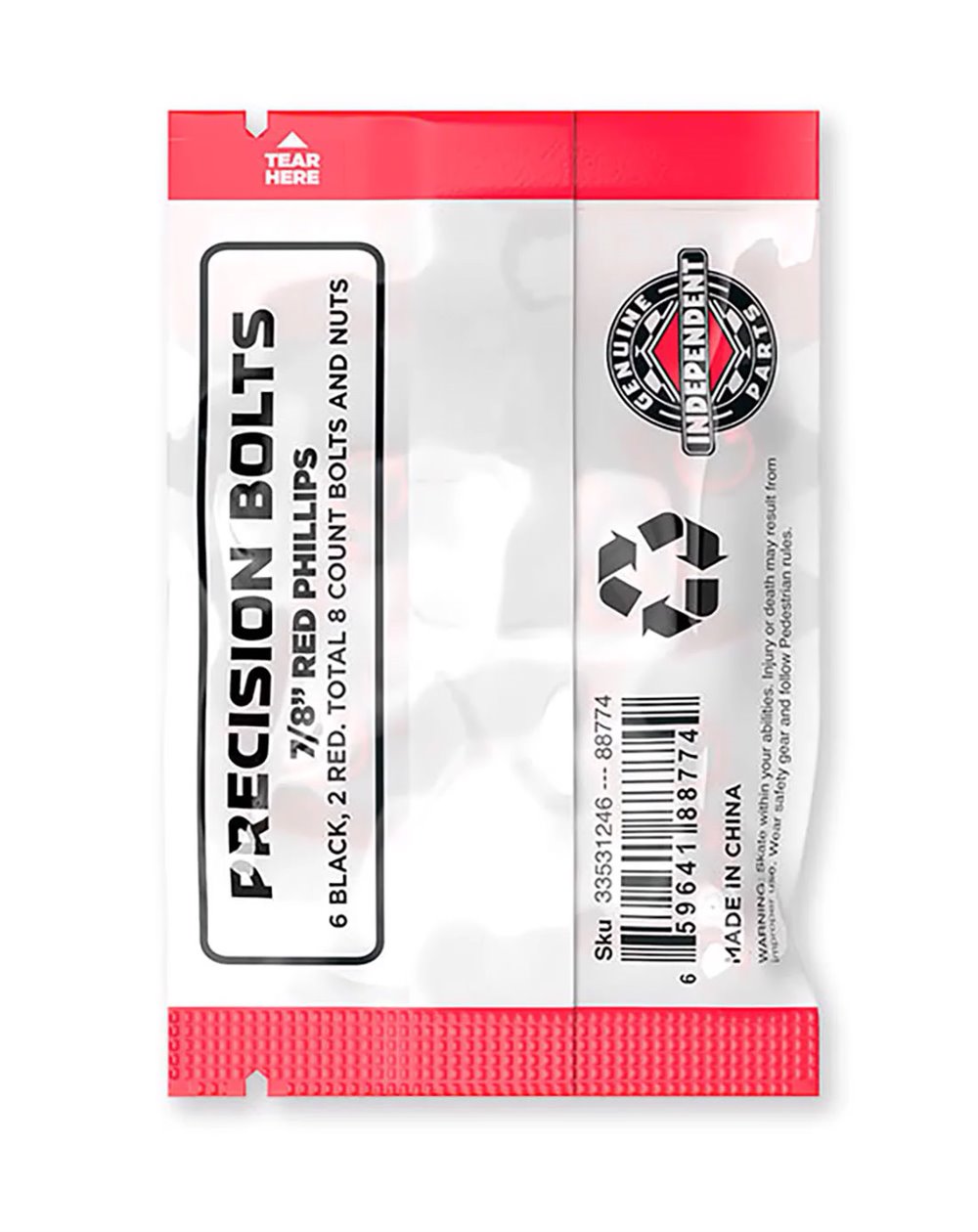 Independent Tornillos Skateboard Genuine Parts 7/8" Phillips Black/Red