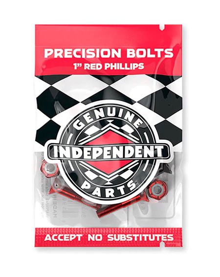 Independent Parafusos de Base Skate Genuine Parts 1" Phillips Black/Red 2