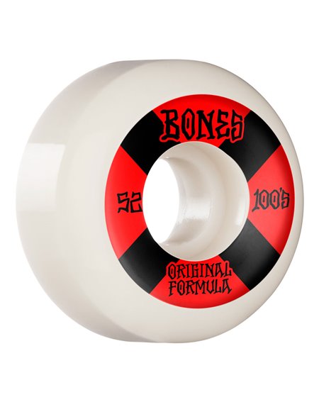 Bones Wheels 100's V5 Sidecut 52mm 100A Skateboard Wheels Natural pack of 4