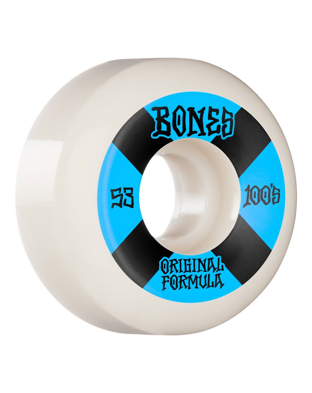 Bones Wheels Rodas Skate 100's V5 Sidecut 53mm 100A Natural 4 peças