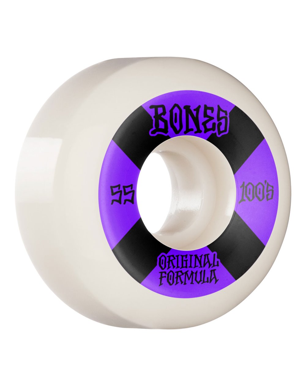 Bones Wheels 100's V5 Sidecut 55mm 100A Skateboard Wheels Natural pack of 4