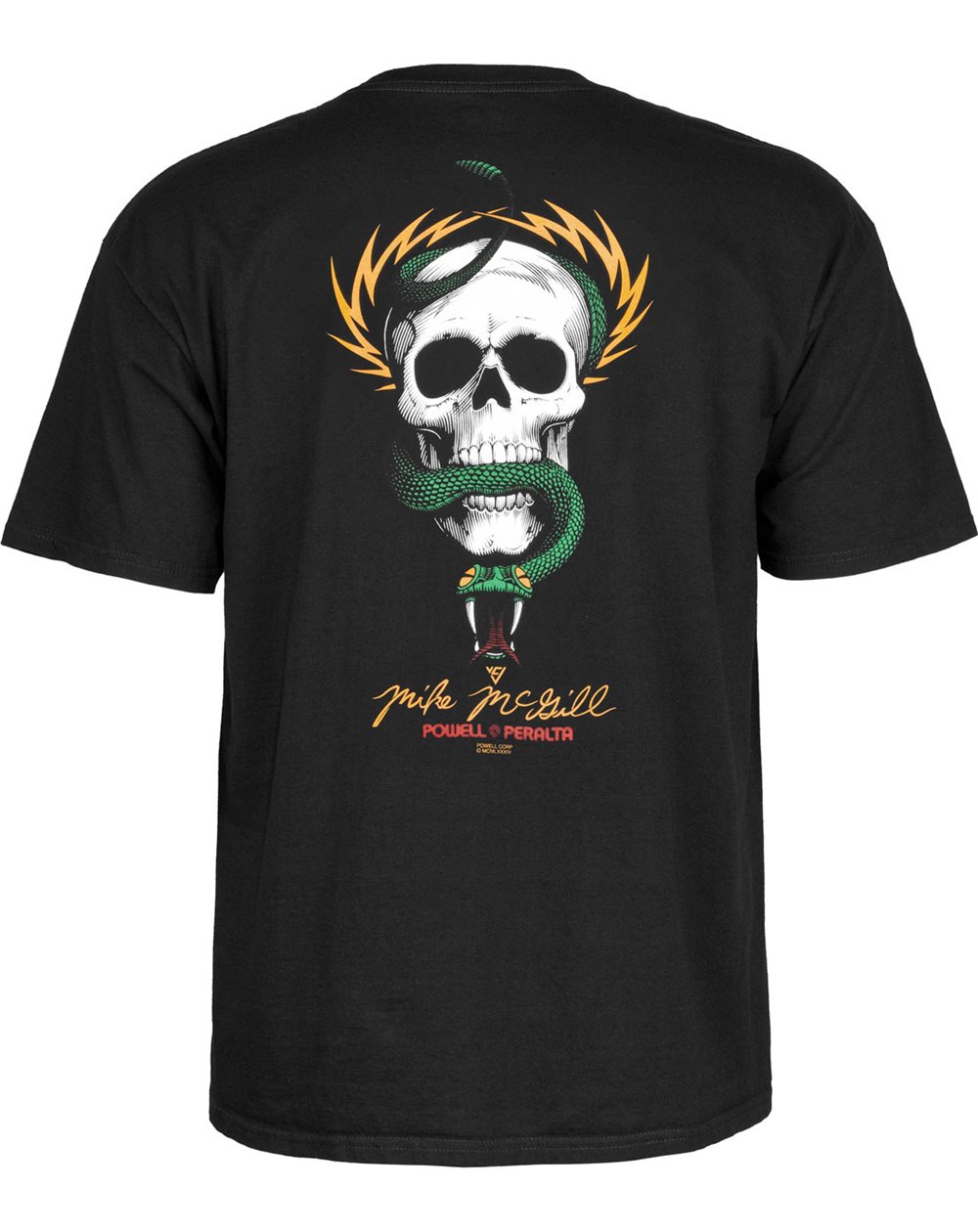 Powell Peralta Men's T-Shirt Mike McGill Skull & Snake Black