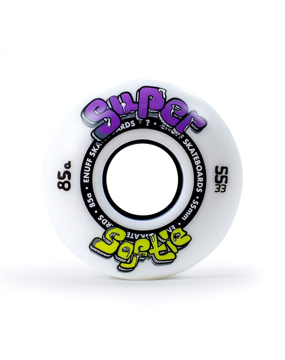 Enuff Super Softie 55mm 85A Skateboard Wheels White pack of 4