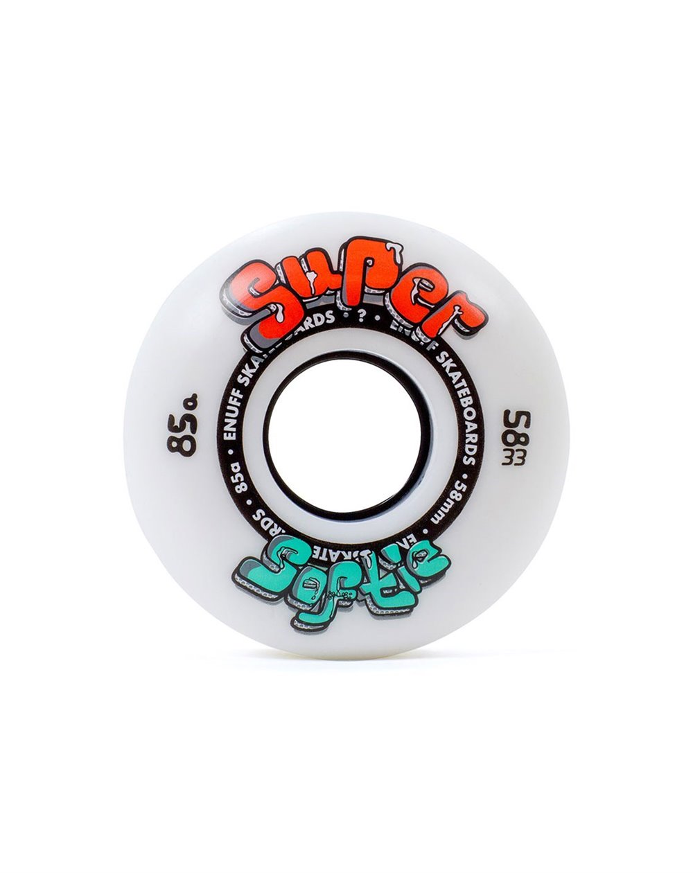 Enuff Super Softie 58mm 85A Skateboard Räder White 4 er Pack