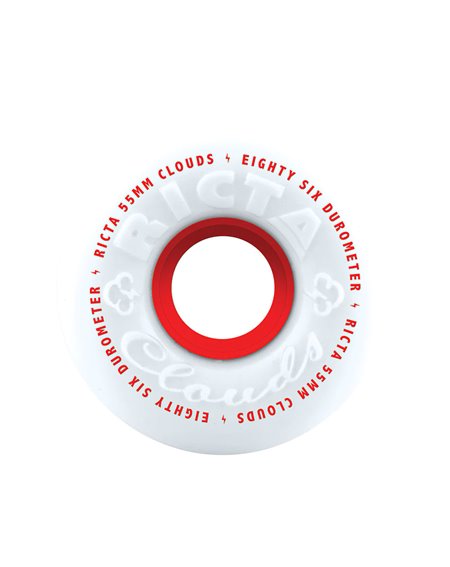 Ricta Roues Skateboard Clouds 55mm 86A Red 4 pc