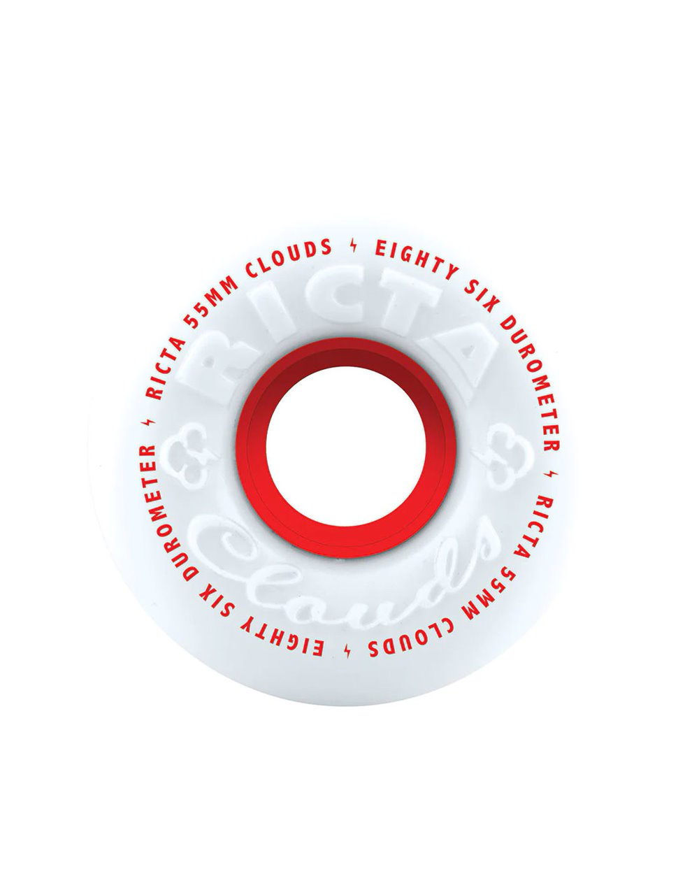 Ricta Rodas Skate Clouds 55mm 86A Red 4 peças