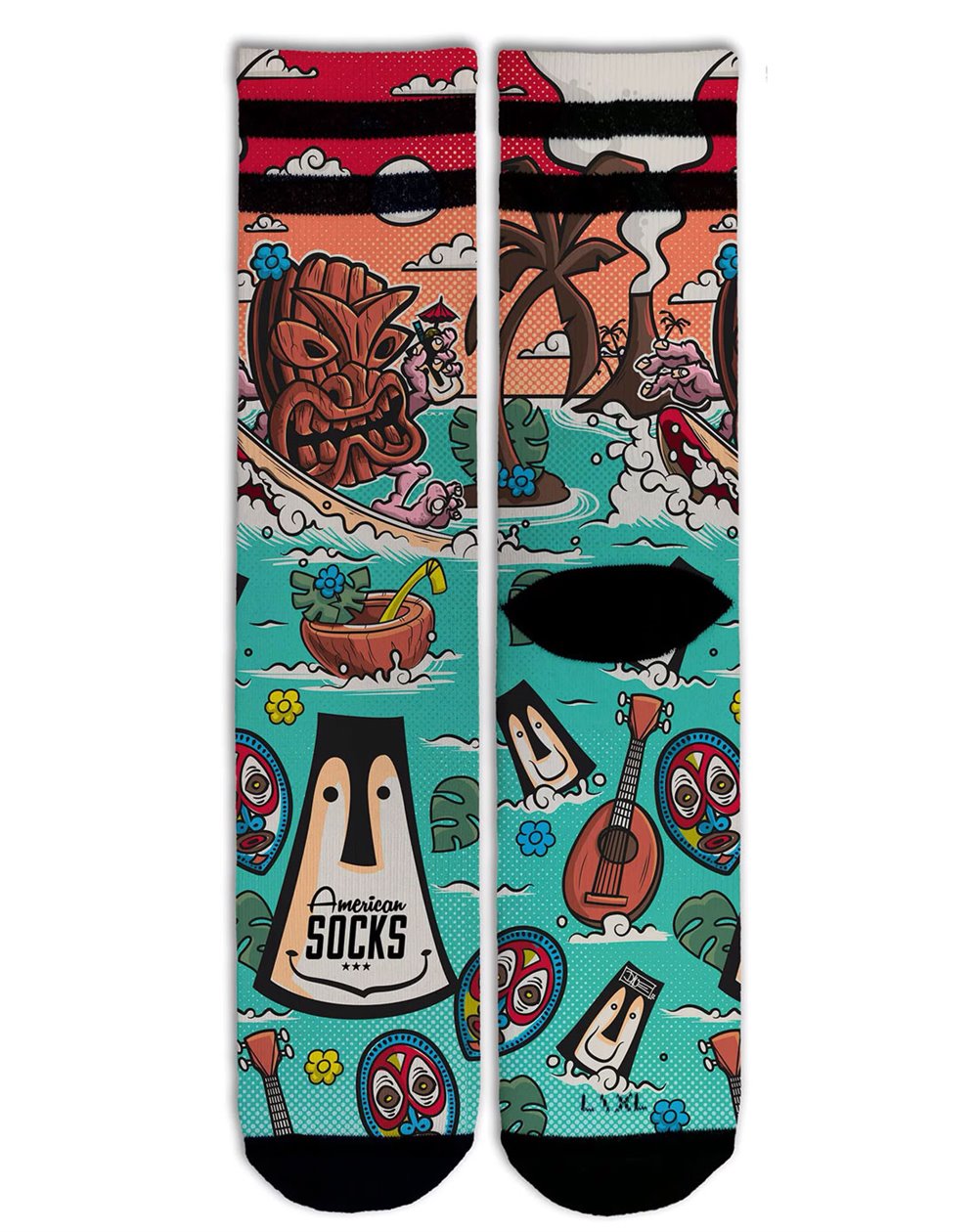 American Socks Calcetines Skate Tiki Surf Unisex-adulto