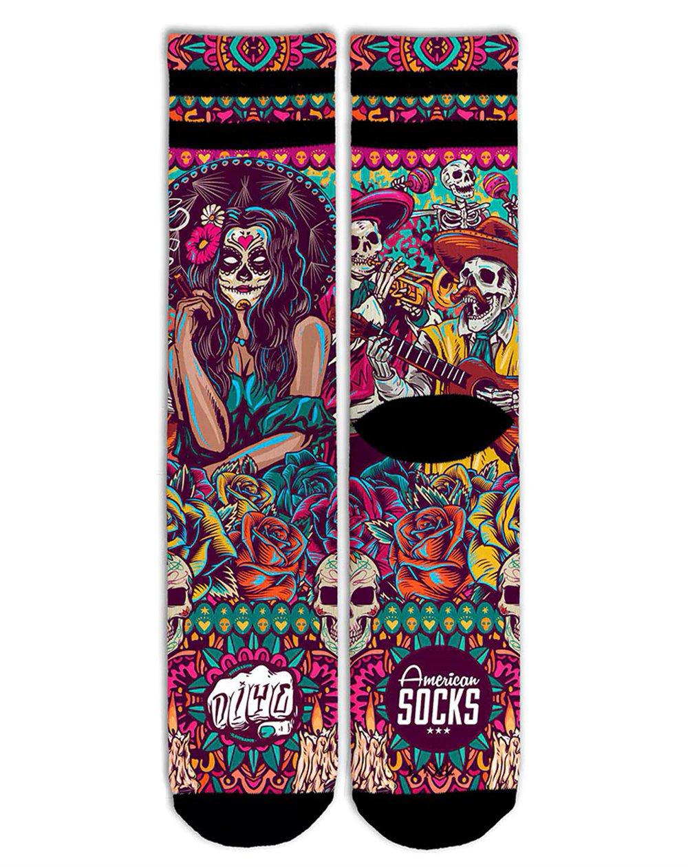 American Socks Meias Skate Dias de los Muertos Unisex-adulto