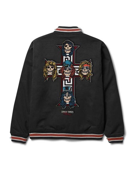 Primitive Guns n' Roses Cross Chaqueta Varsity para Hombre Black