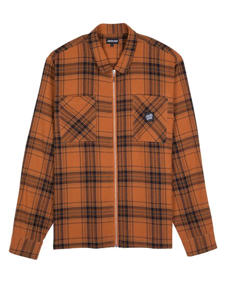 Santa Cruz Camisa Hombre El Jefe (Terracotta Check)