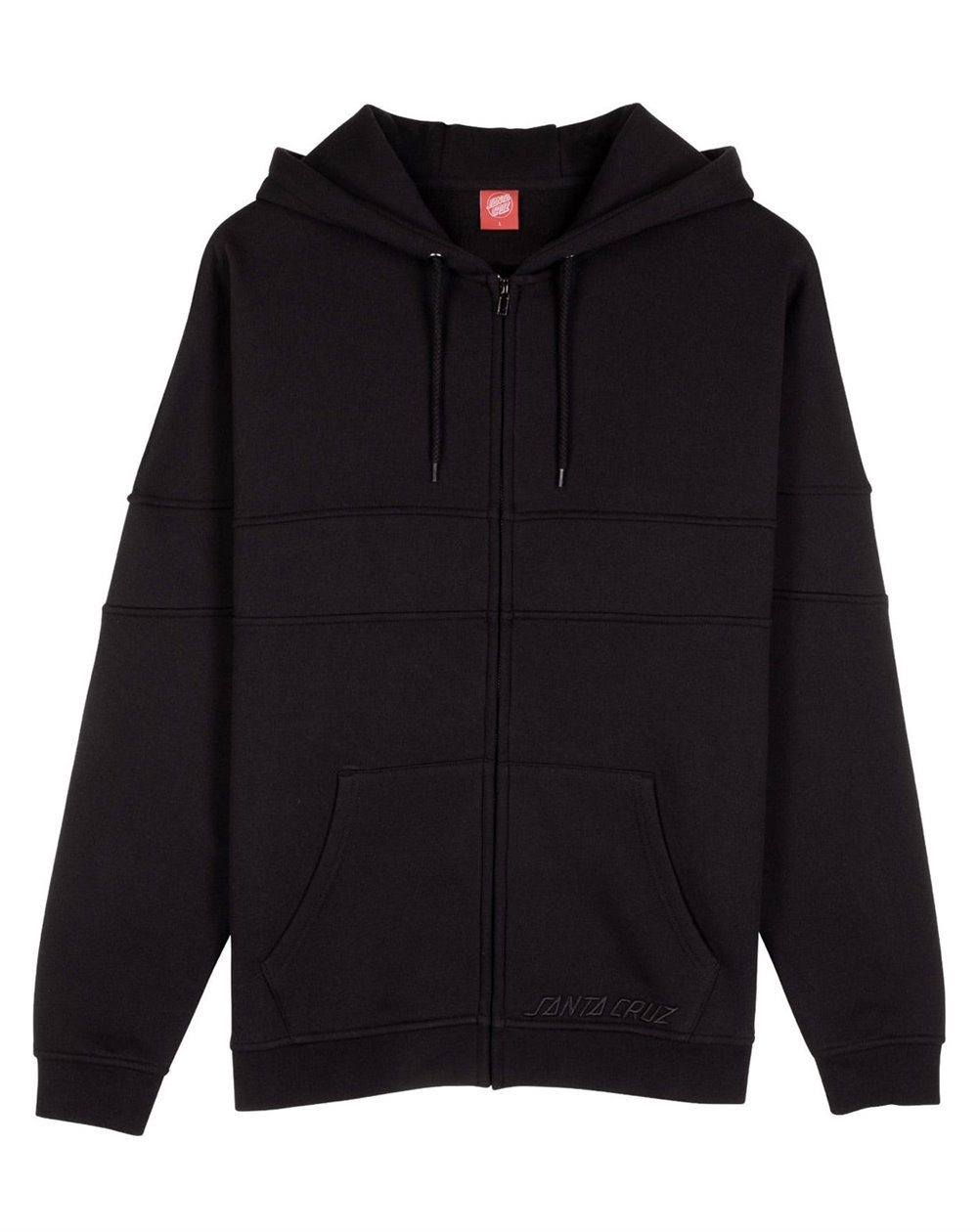 Santa Cruz Sweat à Capuche Zippée Homme Tonal Strip Panel (Black)