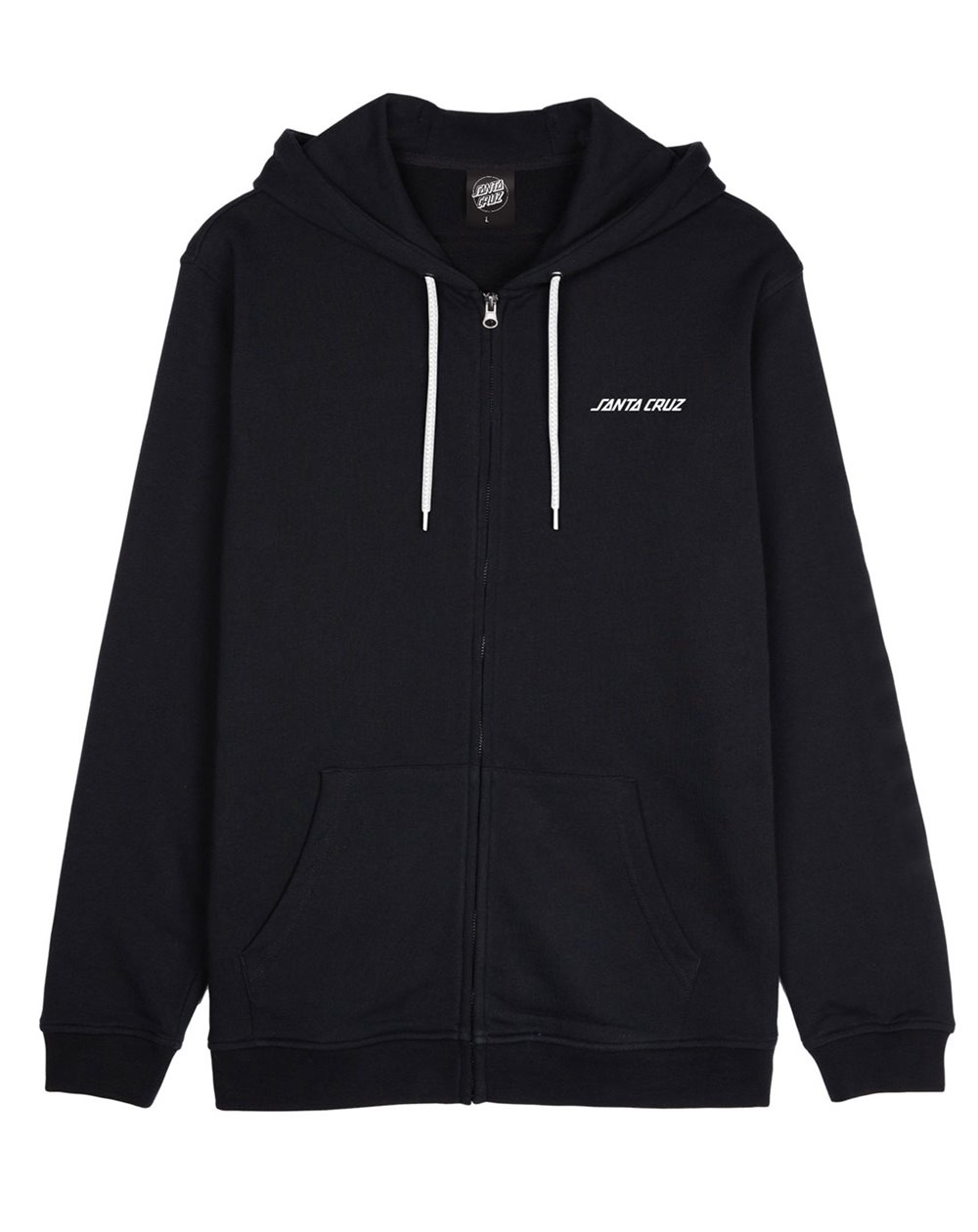 Santa Cruz Moleton com Capuz com Zíper Screaming Flash (Black)