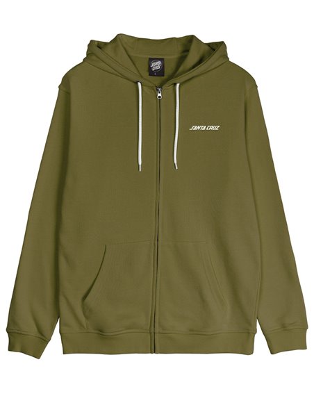 Santa Cruz Men's Full Zip Hoodie Screaming Flash (Sea Kelp)