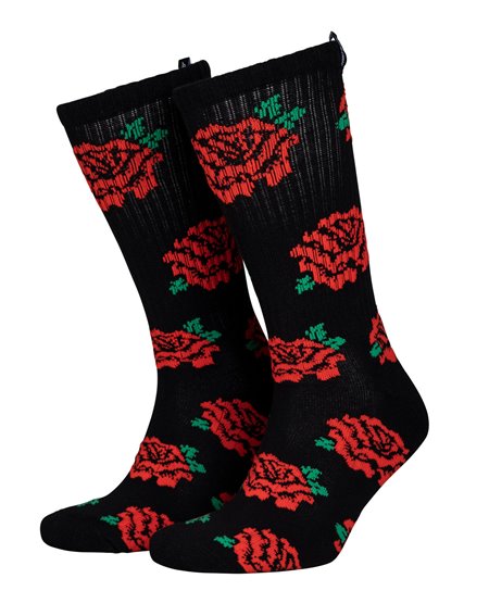 Santa Cruz Chaussettes Skate Homme Dressen Roses (Black)