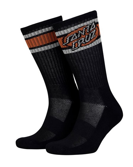 Santa Cruz Calzini Skate Uomo Oval Dot Stripe (Black)