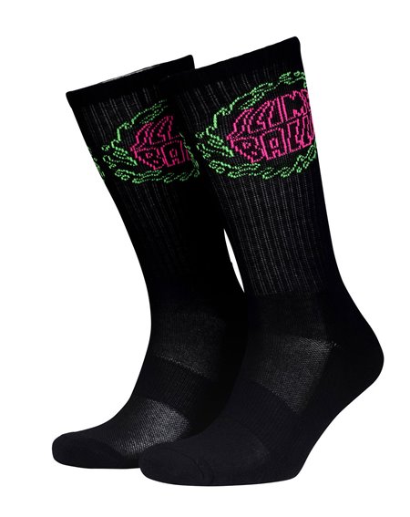 Santa Cruz Chaussettes Skate Homme All-Nighter Splat (Black)